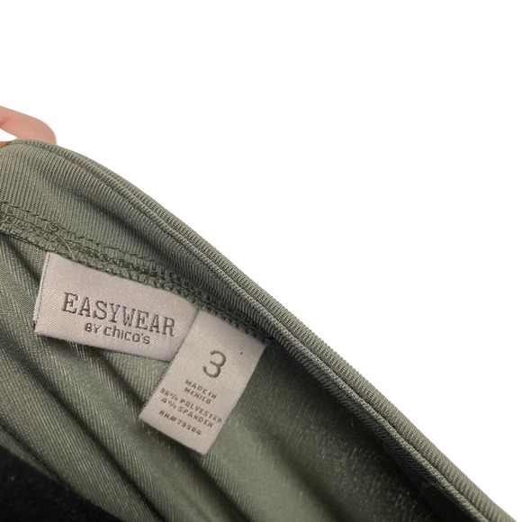 Chico's Easy Wear Short Sleeve Peplum Top Green 16 - Picture 4 of 8